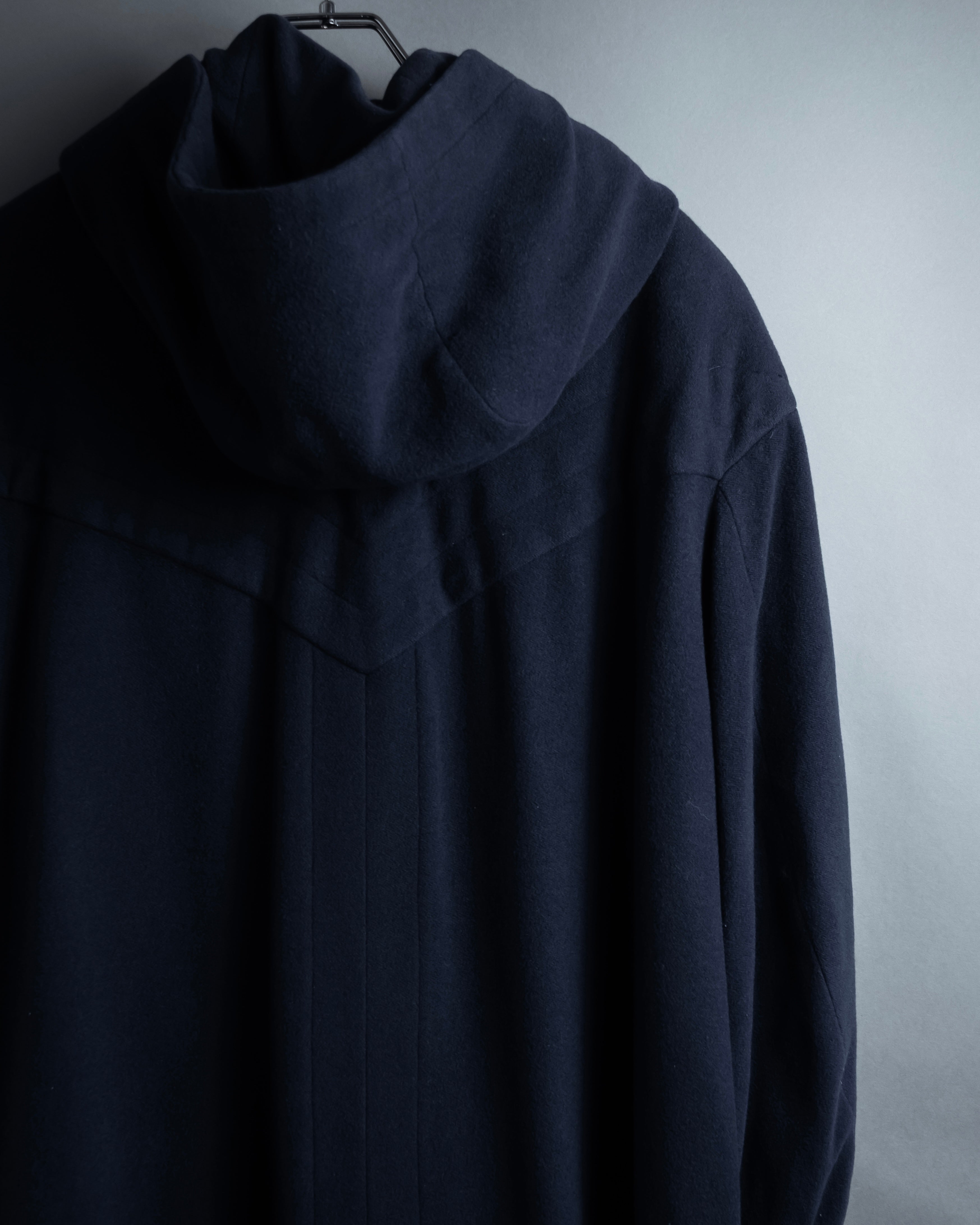 "YVES SAINT LAURENT" Metal toggle design melton wool duffel coat