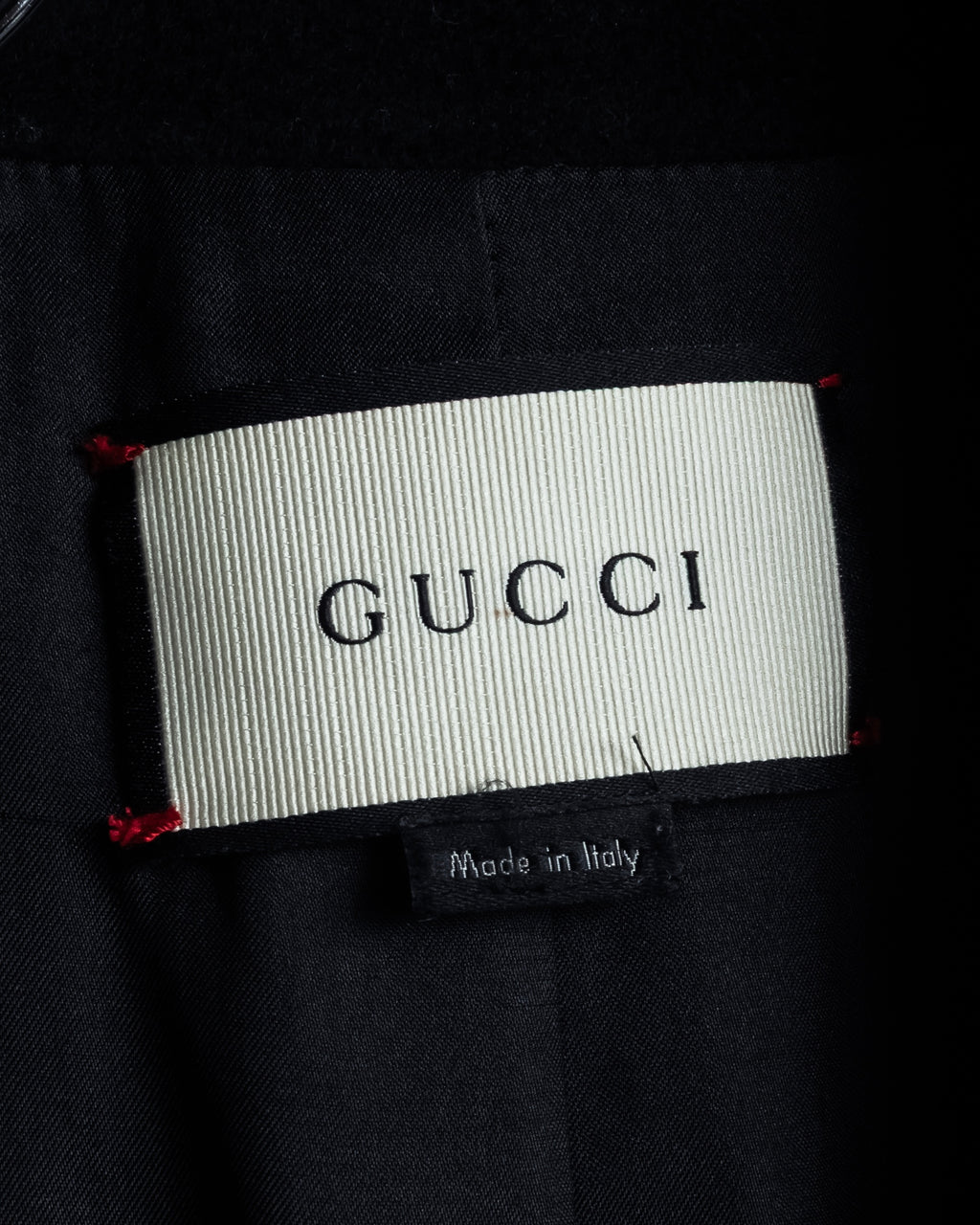 "GUCCI" Michele period linear silhouette wool chester coat