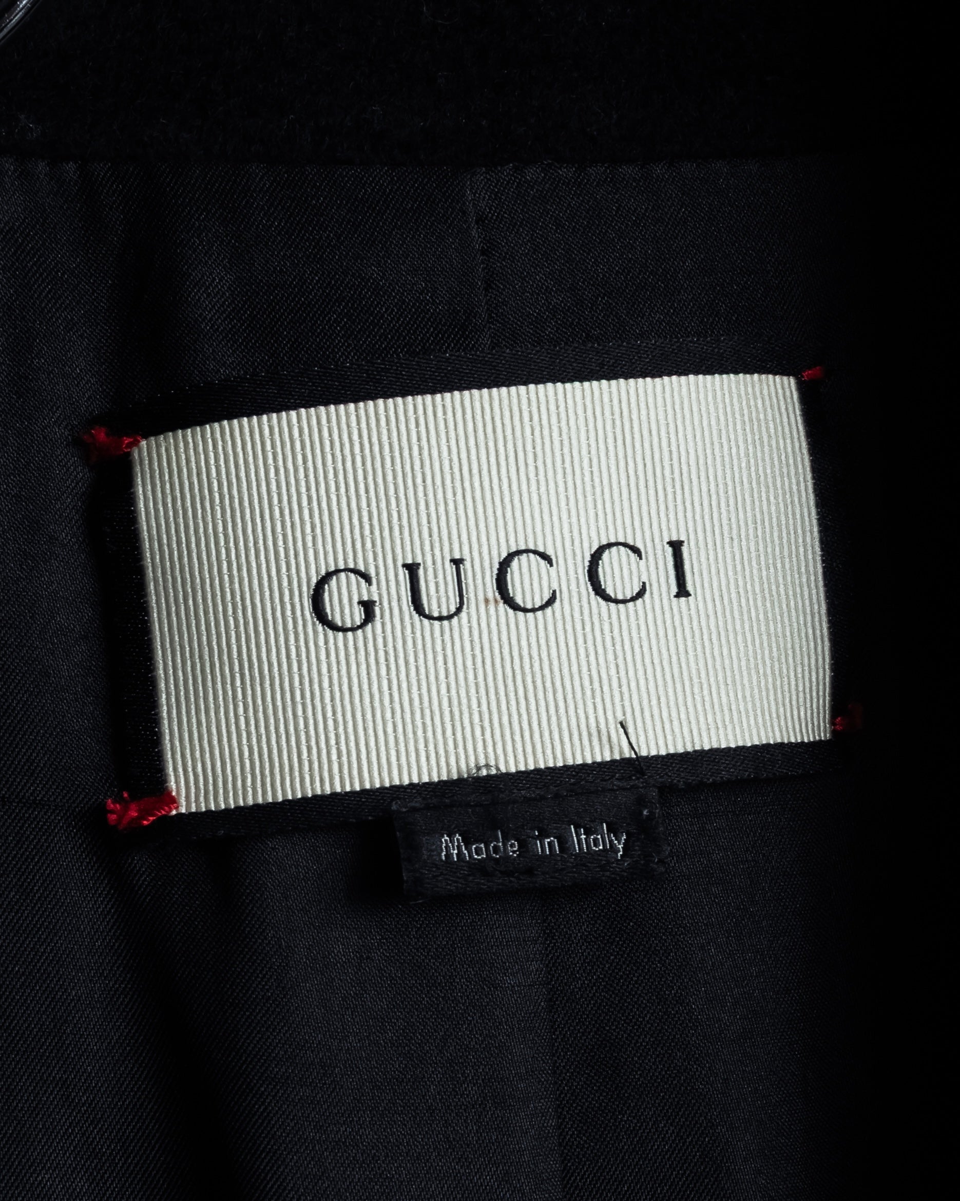 "GUCCI" Michele period linear silhouette wool chester coat