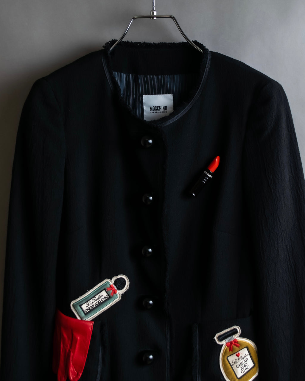 "MOSCHINO" Object sewn design tweed jacket