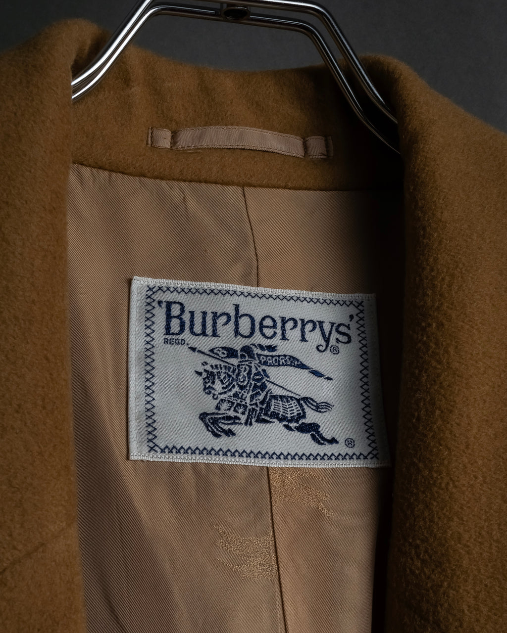 "BURBERRYS" 80's-90's Camel tone cashmere mix chester coat
