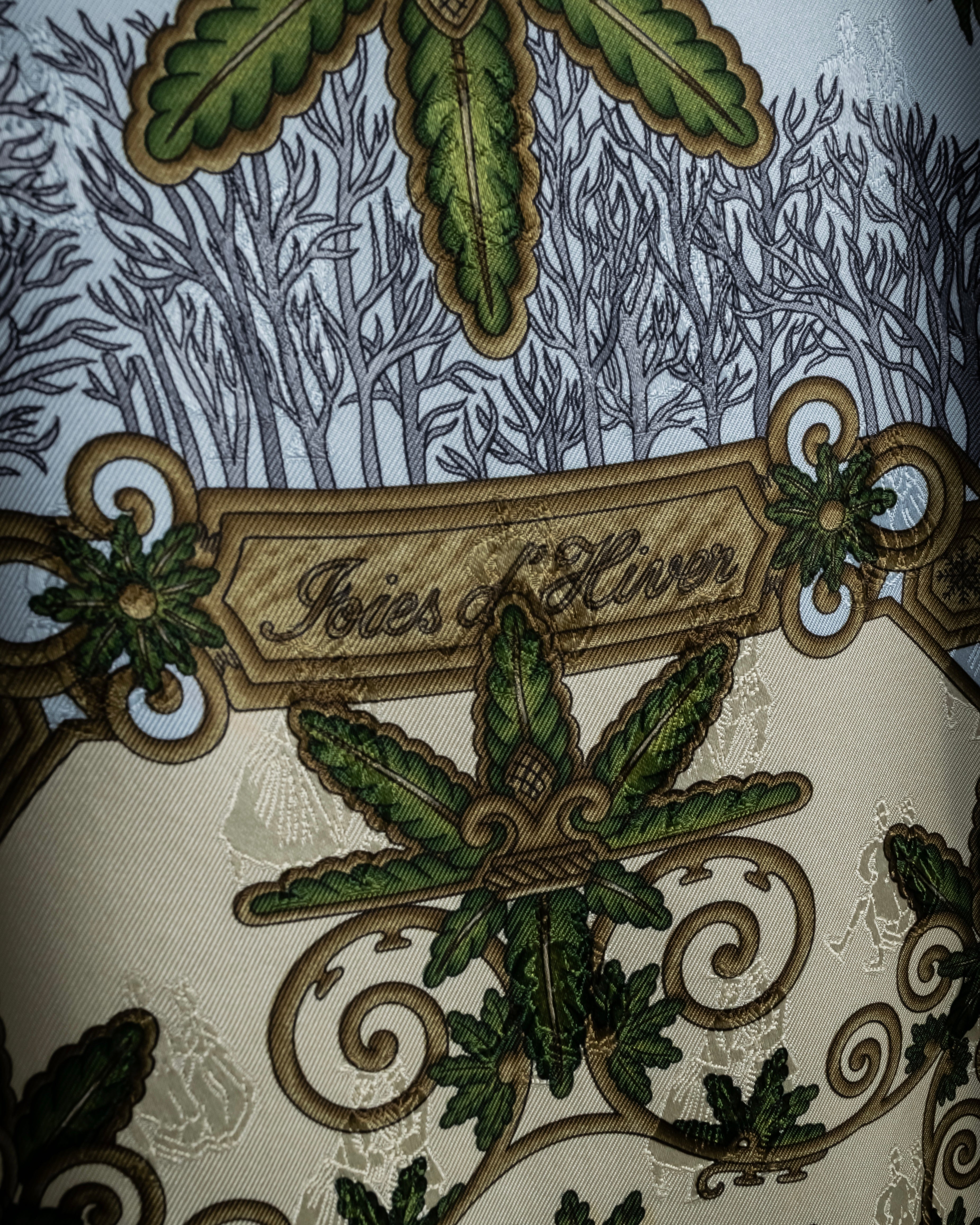 "HERMES" Carré 90 Joies d’Hiver Winter Pleasures silk scarf