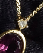"Christian Dior" Teardrop garnet set gold necklace