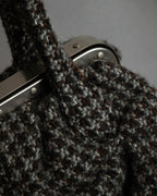 "JUNYA WATANABE COMME des GARCONS" Mixed tweed gathered detail clasp bag