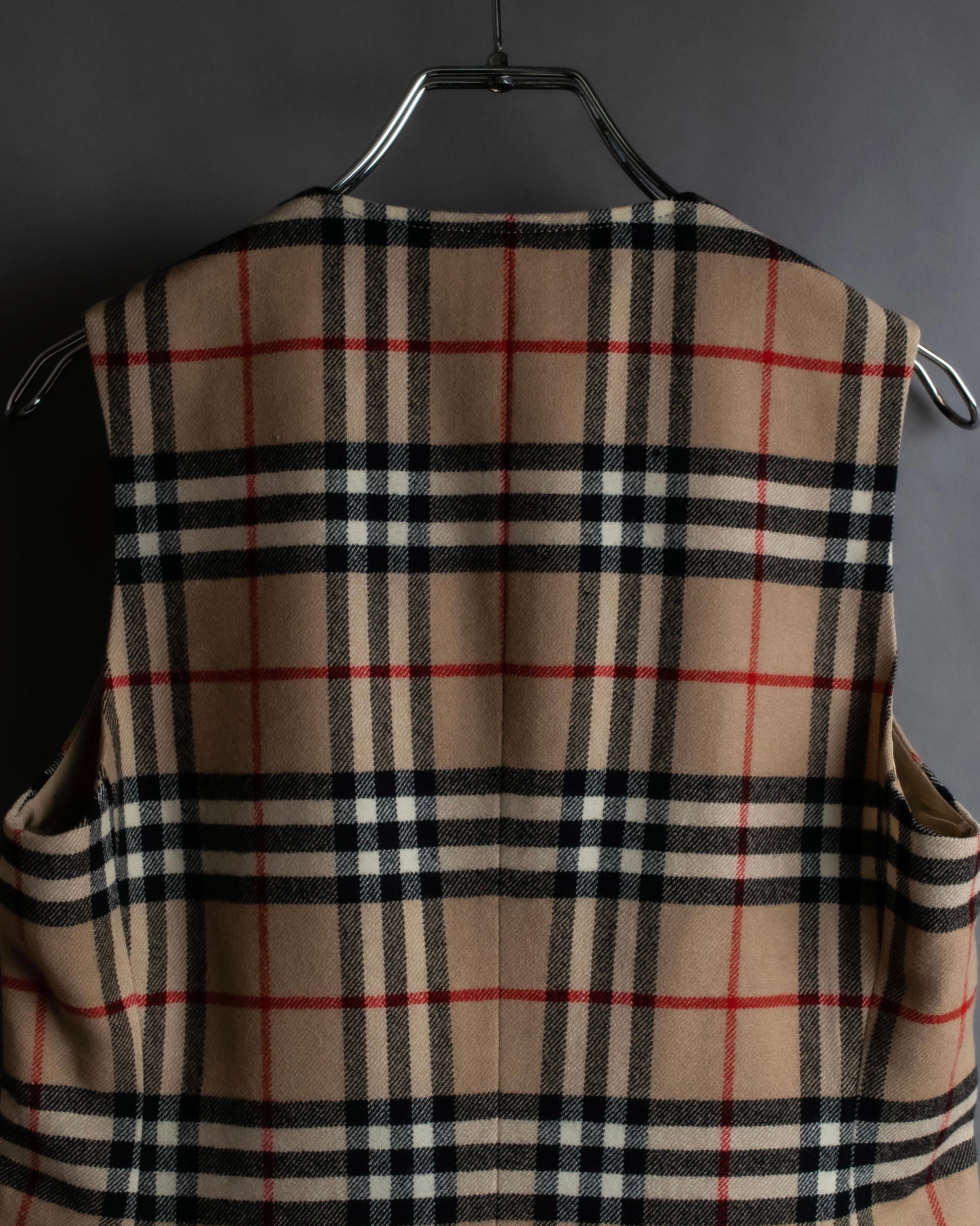 "BURBERRYS" Nova check pattern wool vest