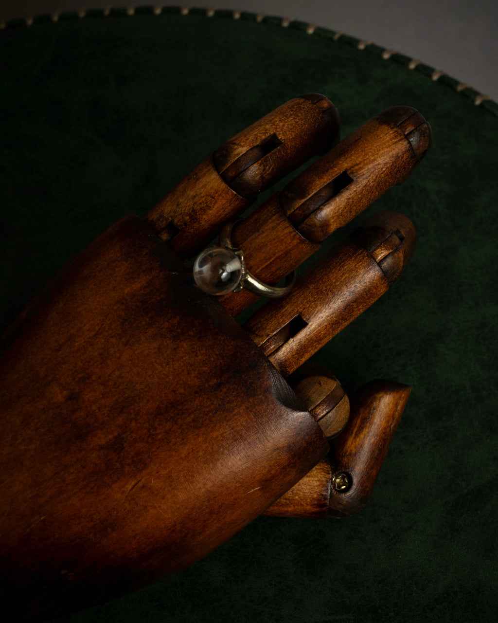 "KENZO" Transparent spherical top design silver 925 ring