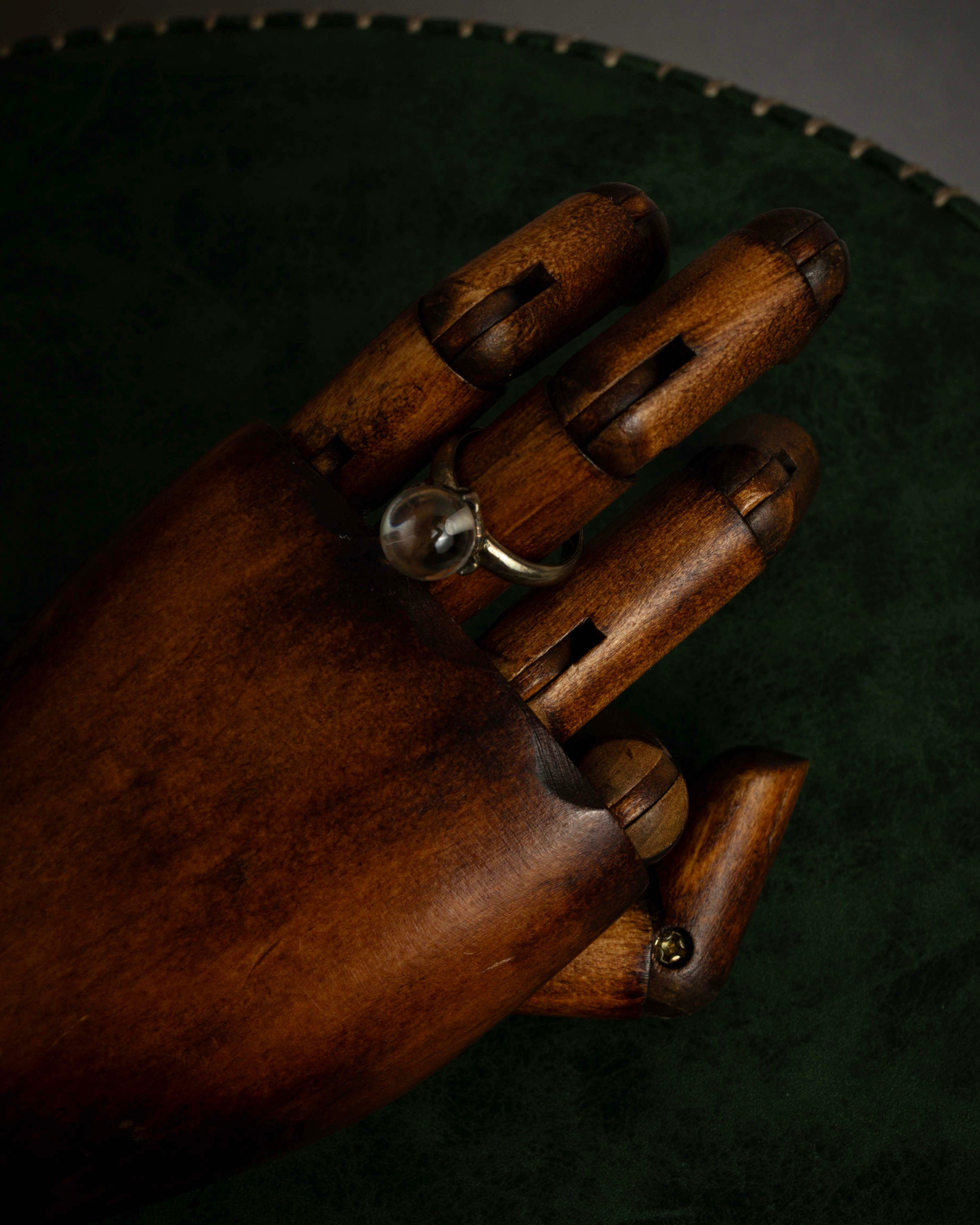 "KENZO" Transparent spherical top design silver 925 ring