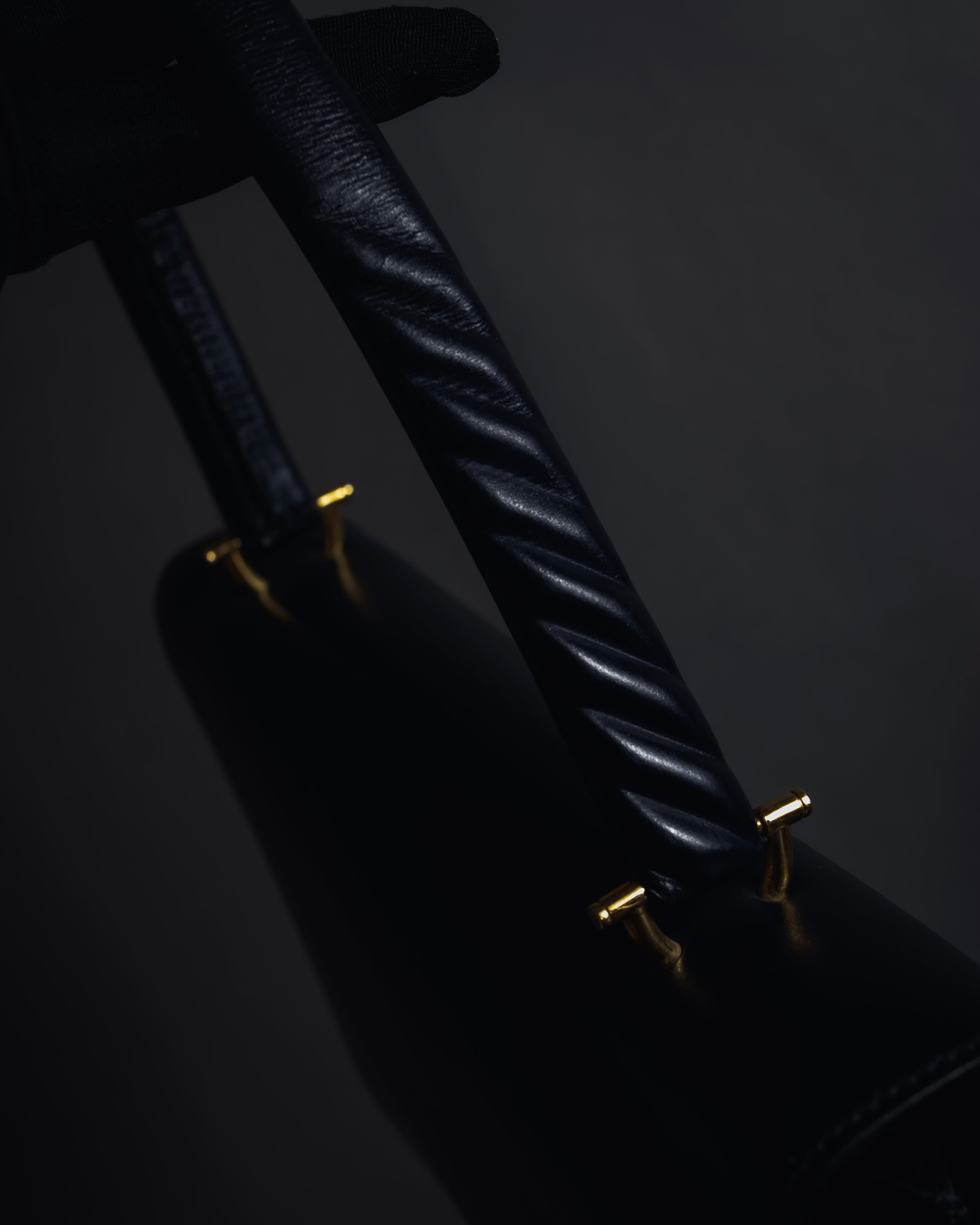 -SPECIAL- "HERMES" 60’s early sandrine box dark blue calf bit bag