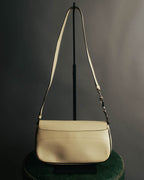 "PRADA" 90's-00's Cream pebbled leather shoulder bag