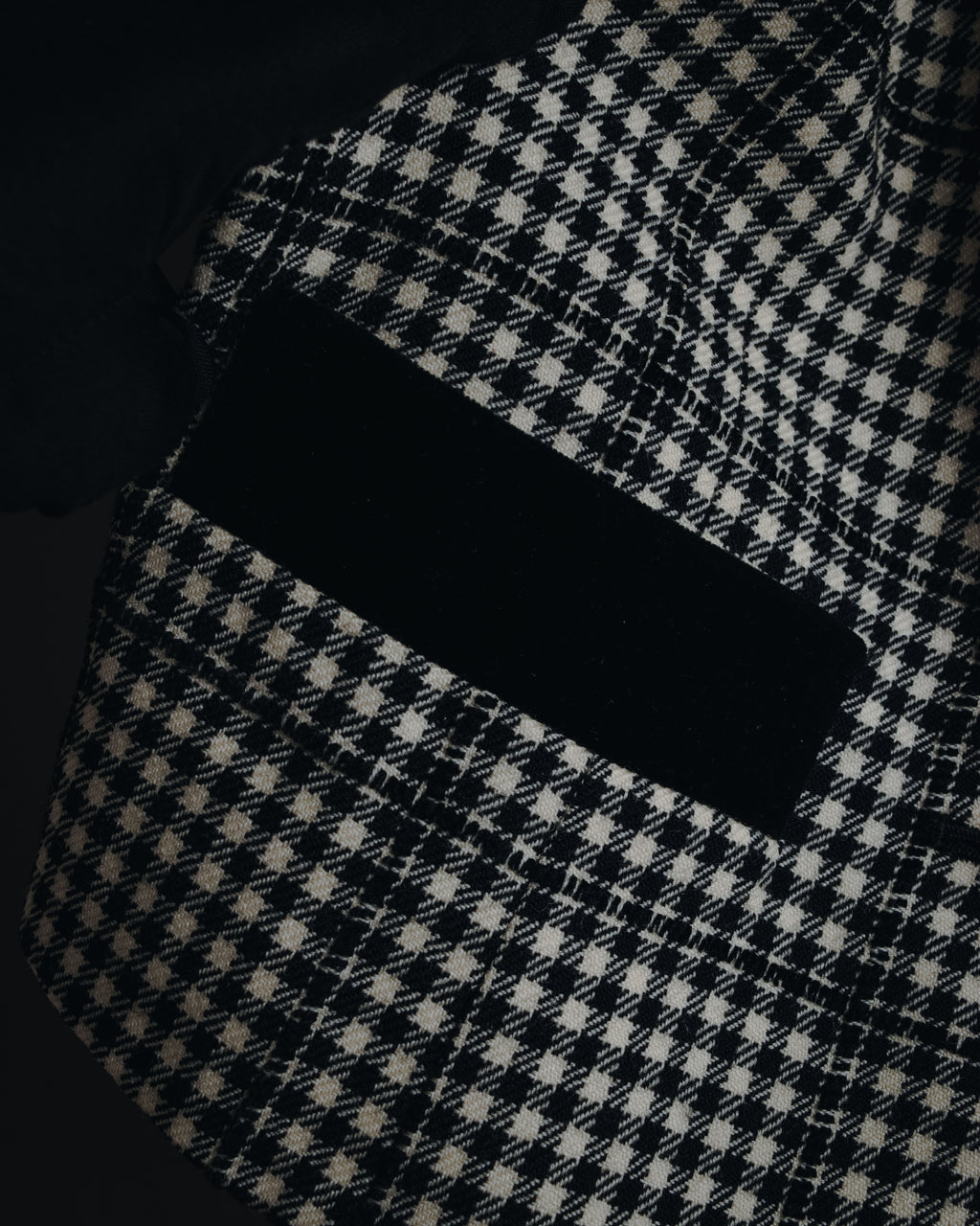 –SPECIALS– "Yves Saint Laurent" 90’s Mid gingham check velvet lapel tailored vest