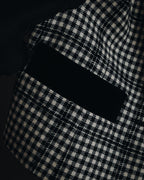 –SPECIALS– "Yves Saint Laurent" 90’s Mid gingham check velvet lapel tailored vest