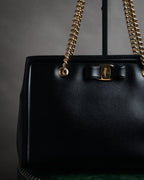 “Salvatore Ferragamo” 2010’s Vara chain leather tote bag