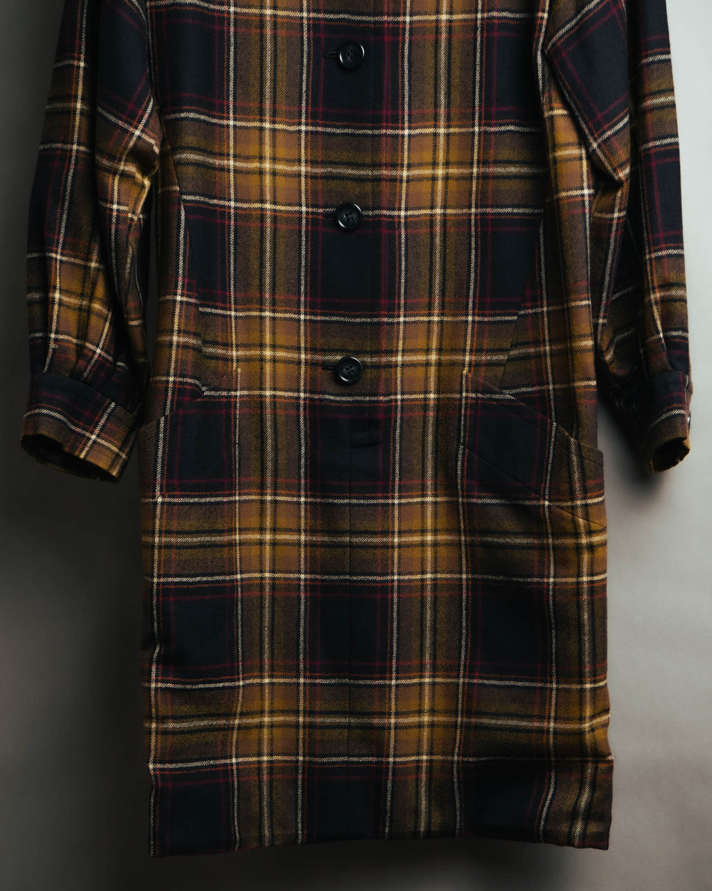 "Yves Saint Laurent" 80's-90's Plaid wool coat dress