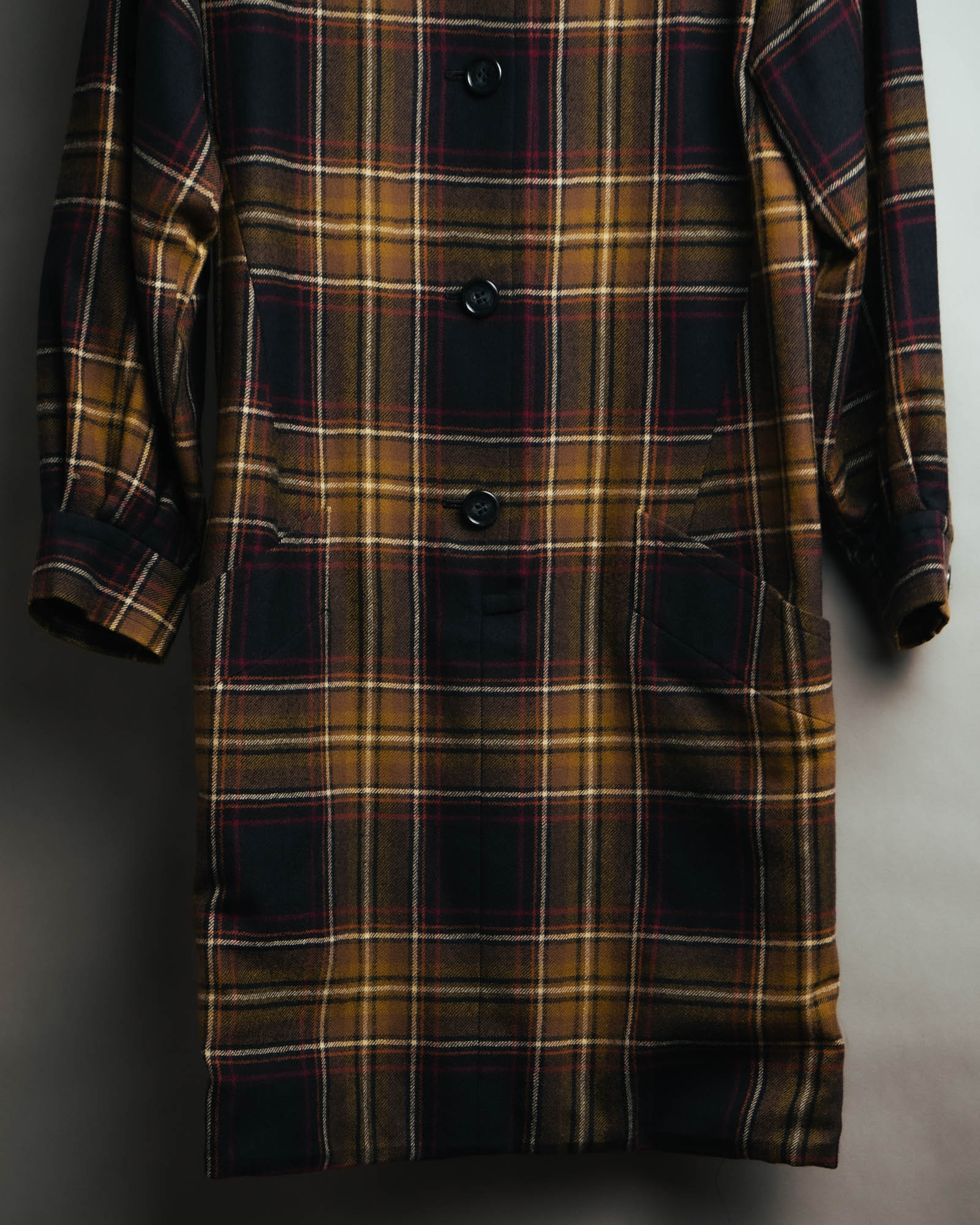 "Yves Saint Laurent" 80's-90's Plaid wool coat dress