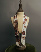 "GUCCI" 00's-10's Floral and striped silk neck bow scarf