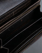 "GUCCI" GG mark embossed leather horsebit long wallet