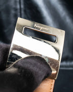 "Ferragamo" Gancini motif leather bangle