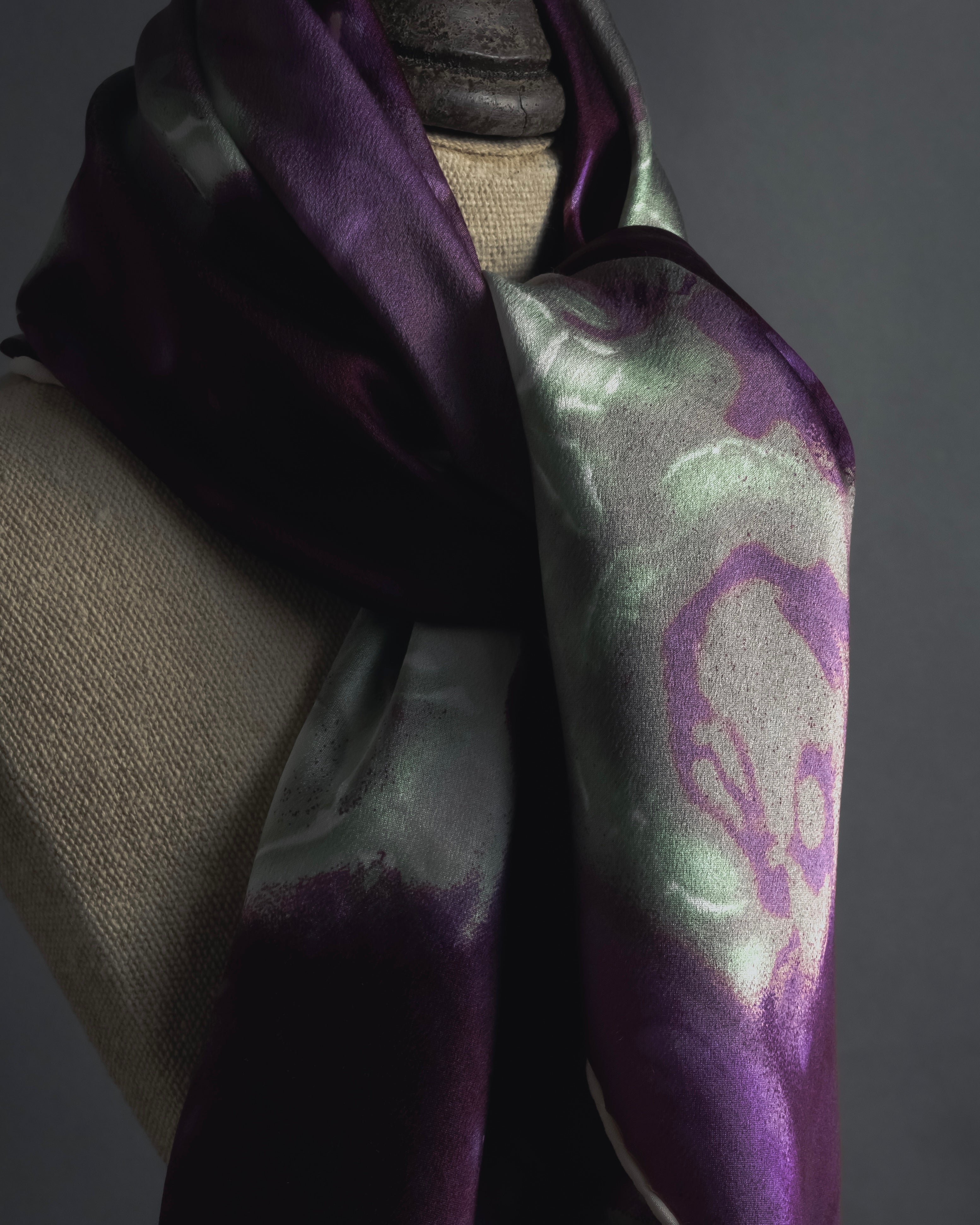 "Christian Dior" Abstract floral marbled print scarf