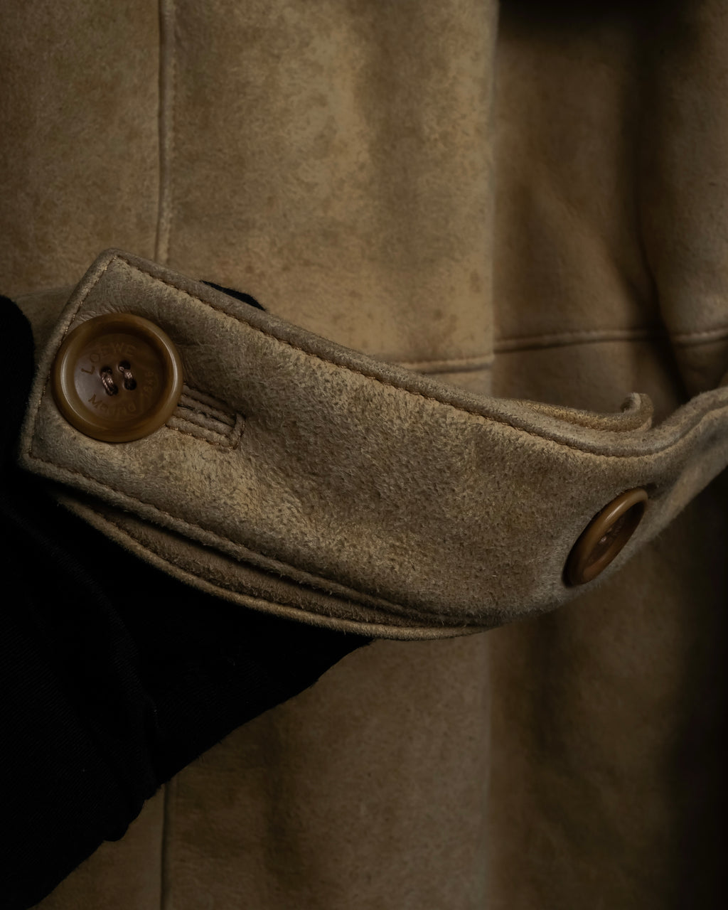 "LOEWE" 90's Panel-switched design mouton shearling coat