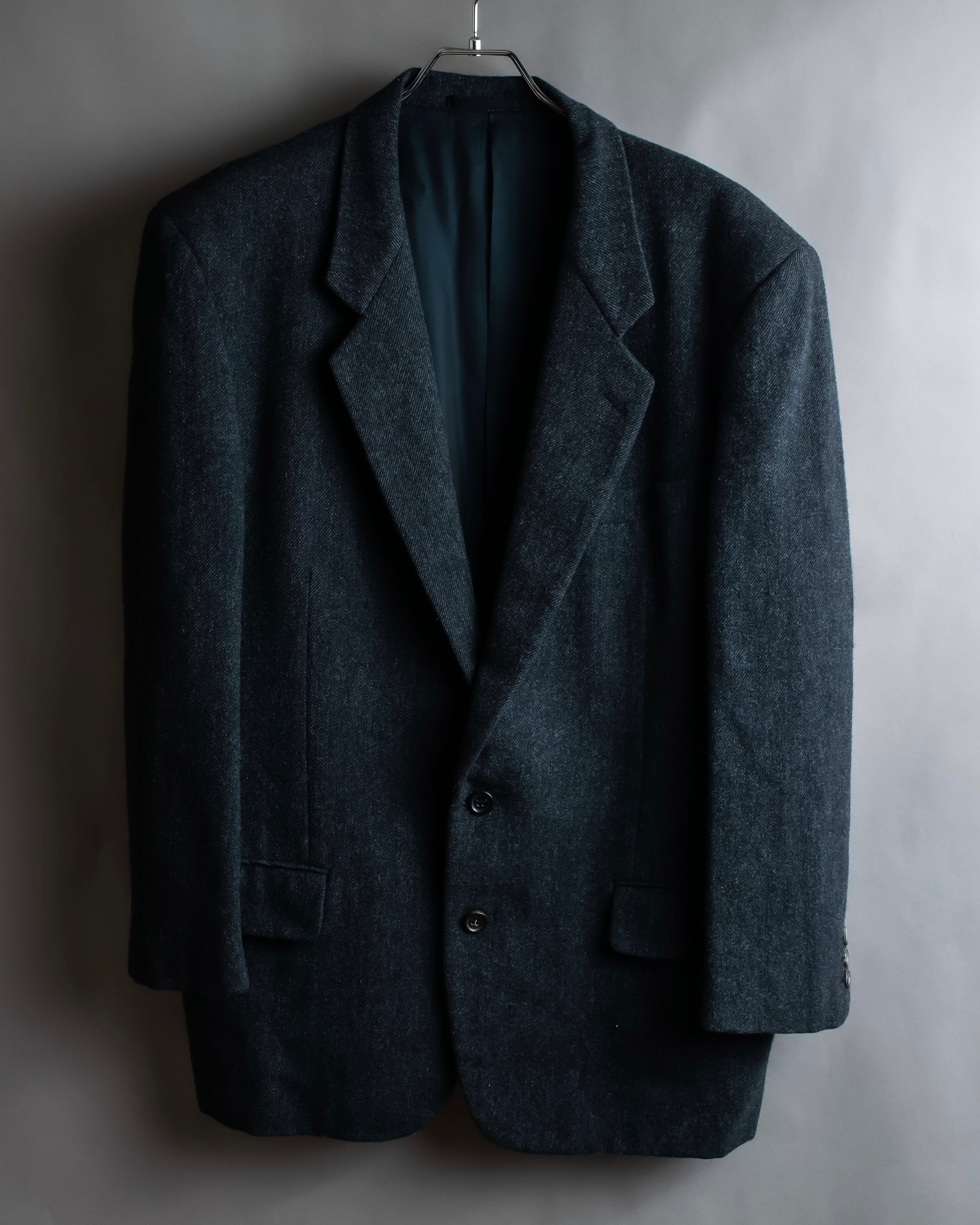 "COMME des GARCONS HOMME DEUX" Box silhouette heather grey tailored jacket