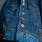 “D&G” Tweed attached bijou button denim jacket