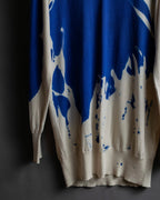 "Alexander McQueen" Painted oversized V-neck knit