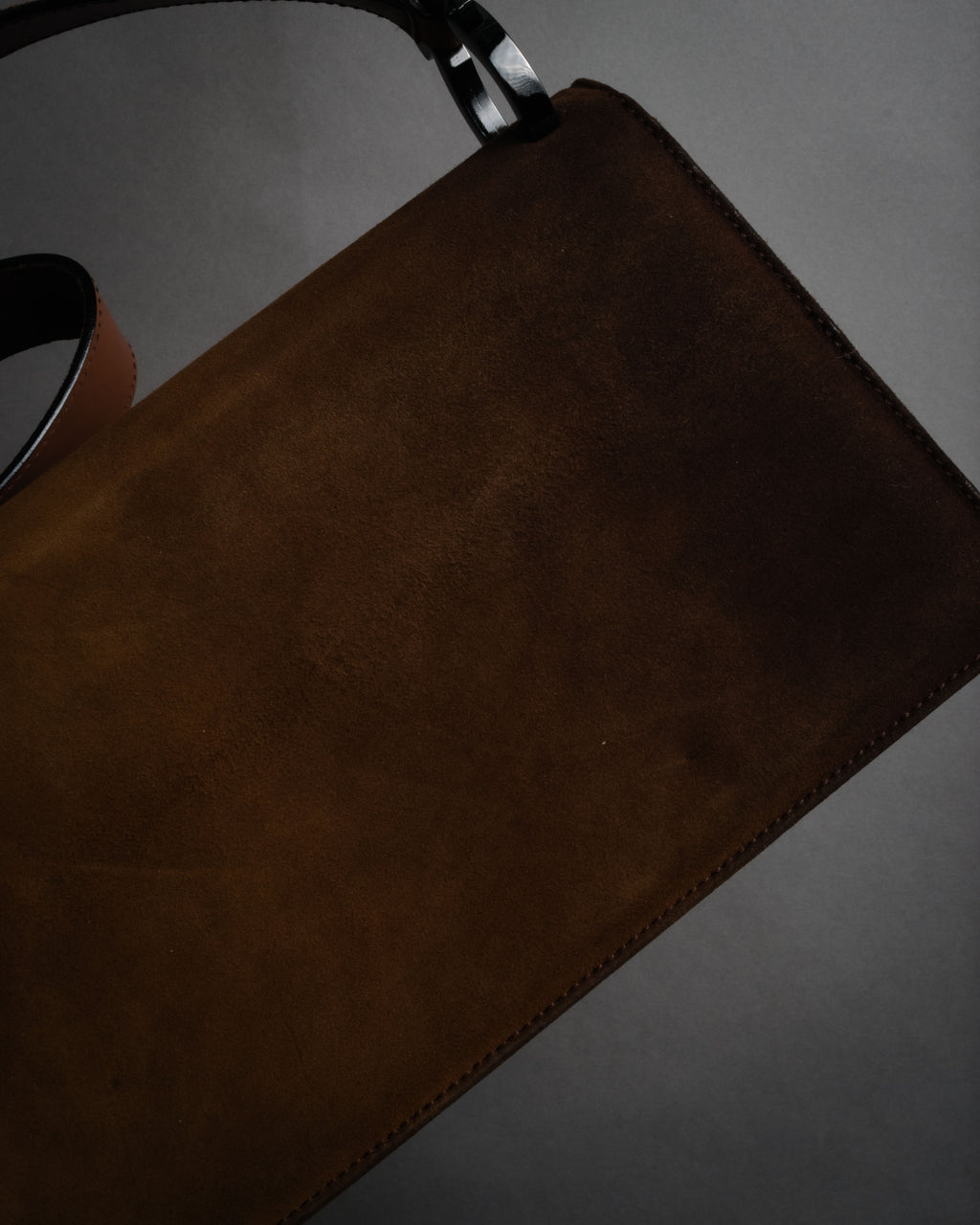 “Salvatore Ferragamo” 90’s-00’s Gancini suede shoulder bag