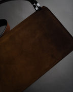 “Salvatore Ferragamo” 90’s-00’s Gancini suede shoulder bag