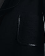 –SPECIALS– "LOEWE" 2017-2018 Minimal a-line calfskin piping coat