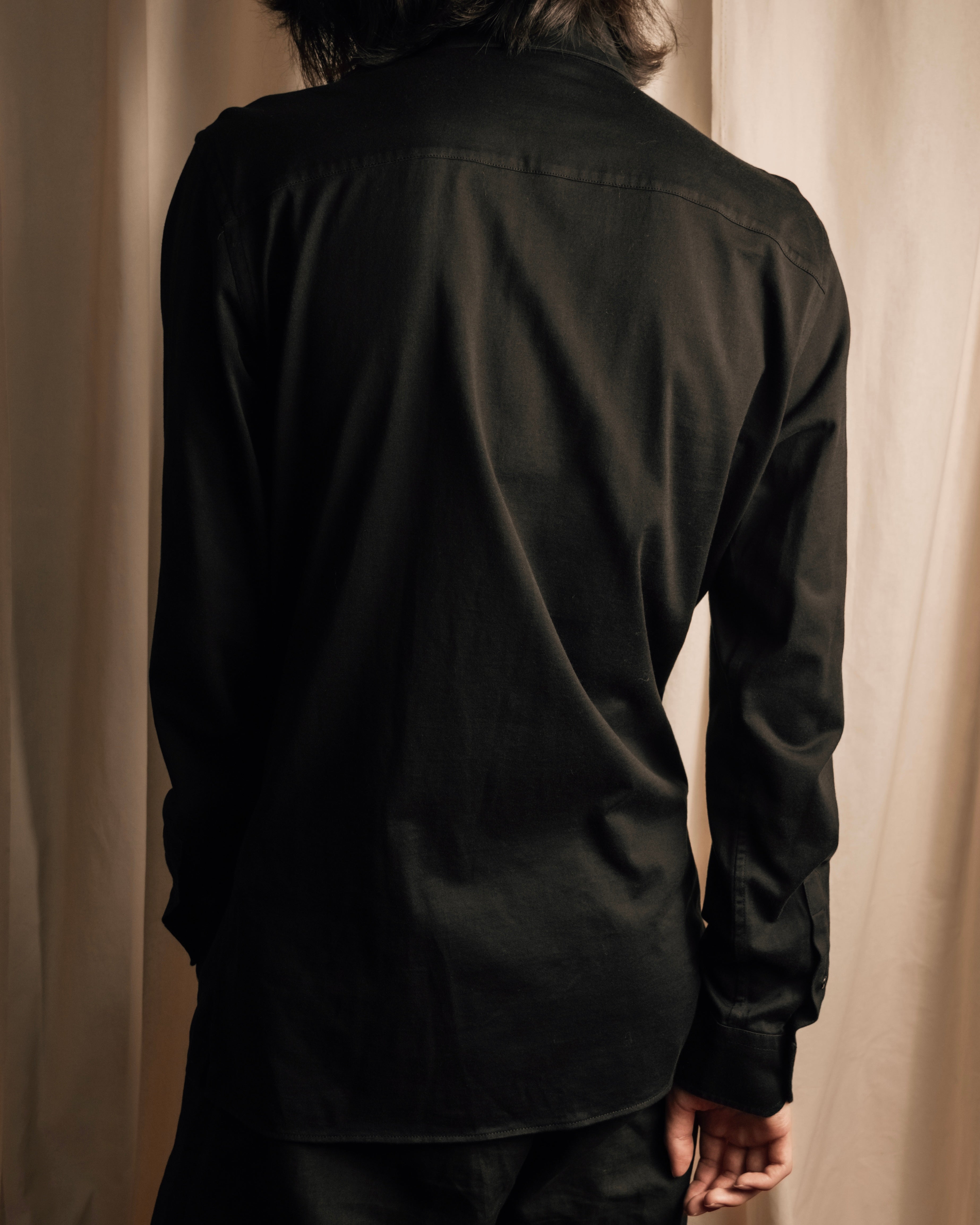 "FENDI" Pick stitch design fly front shirt