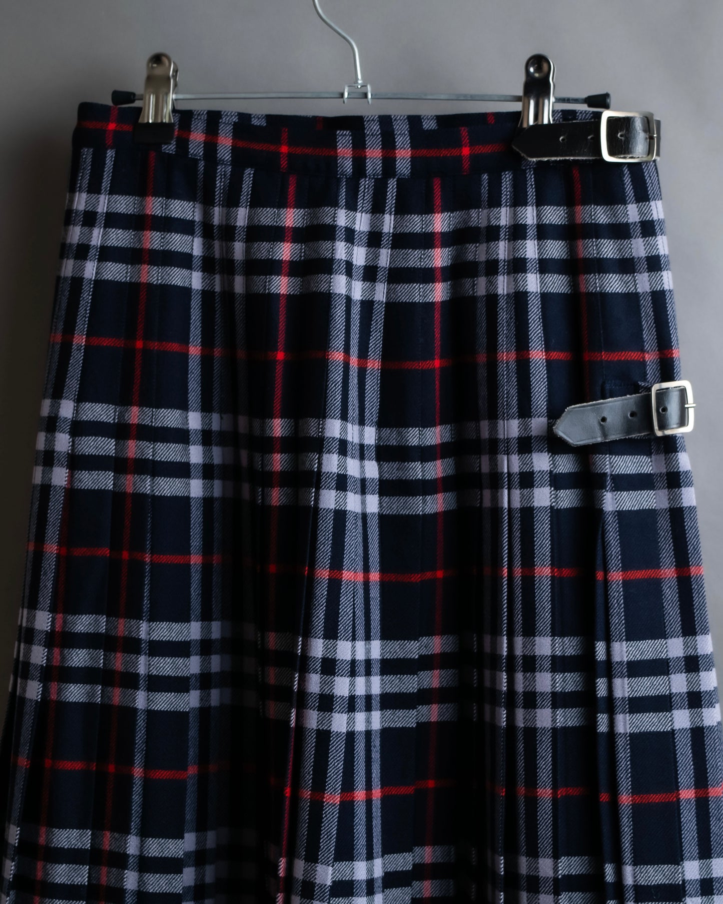 "BURBERRYS" Nova check pattern belted cropped quilted skirt