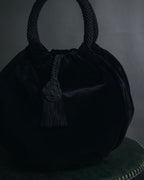 "LOEWE" Late 80s-Early 90s velvet knot tassel handbag