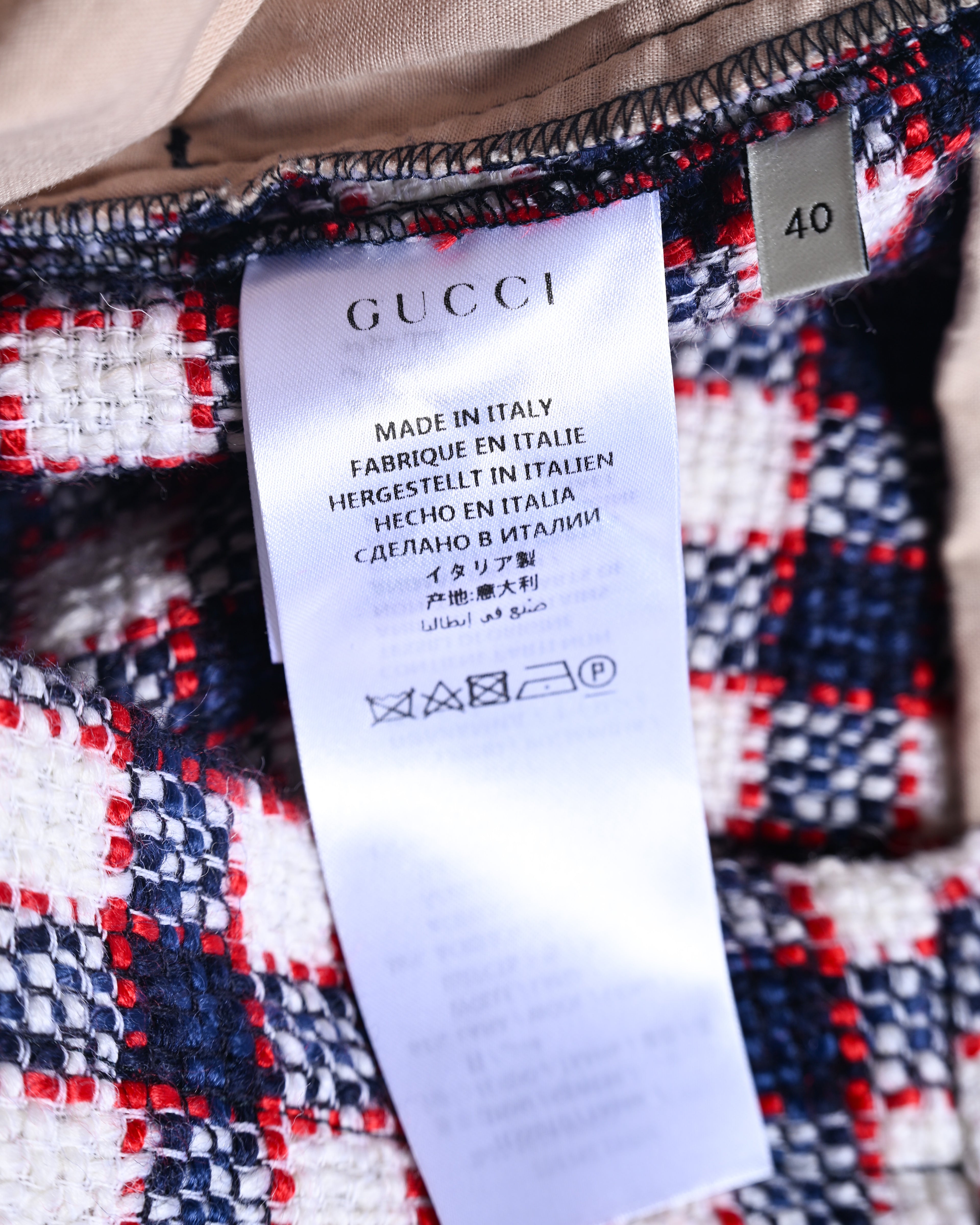 GUCCI by Alessandro Michele / Checkered Pattern Tweed Culotte Pants