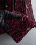 "robe de chambre COMME des GARCONS" Cable knit sheer shirt collar cardigan