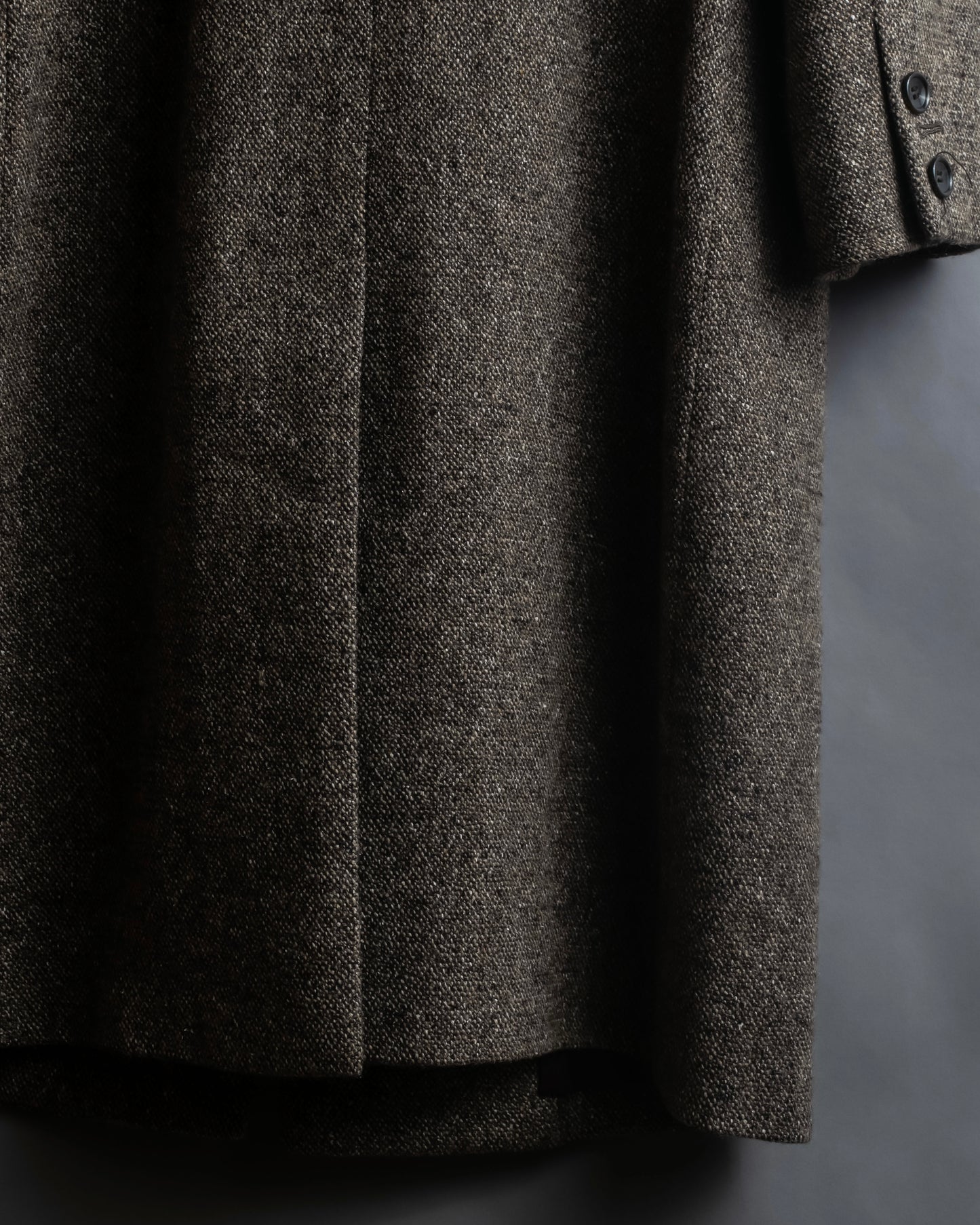 "Yves Saint Laurent Rive Gauche"
Fly front tweed chester coat