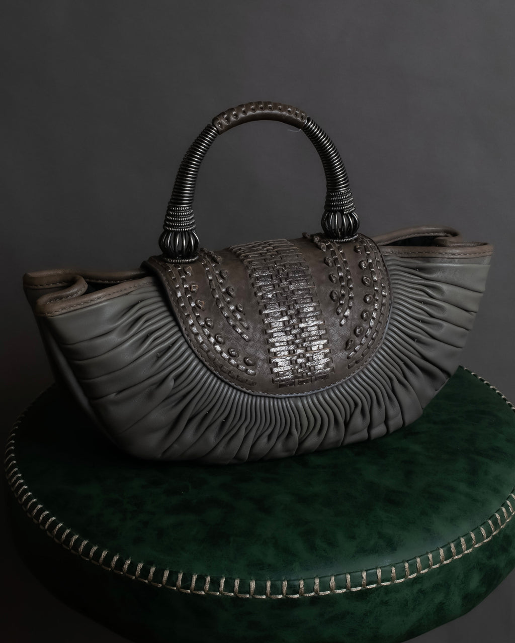 "Christian Dior" John Galliano period Gathering design leather hand bag