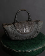 "Christian Dior" John Galliano period Gathering design leather hand bag