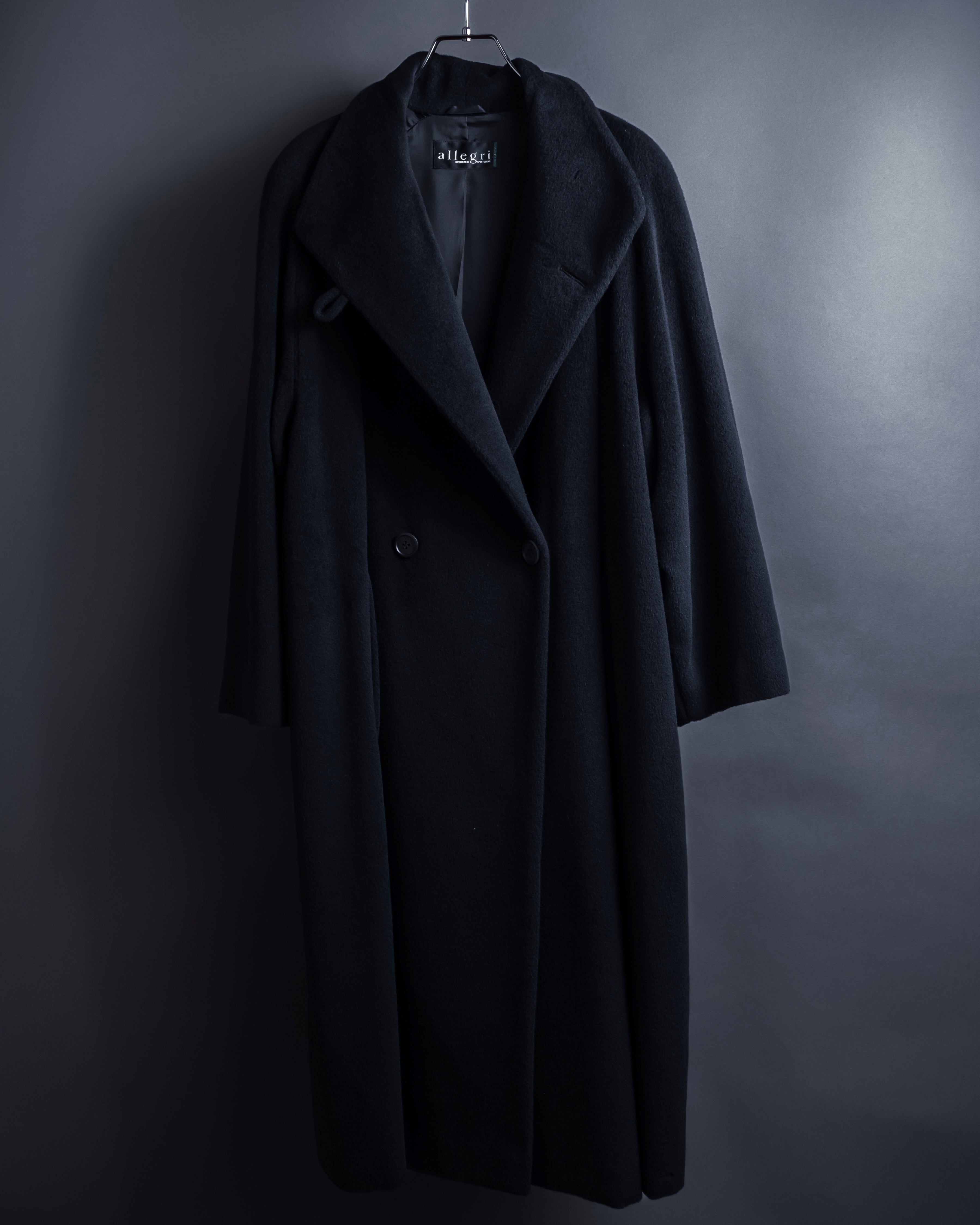 "allegri" Crossover design 2-way collar wool coat