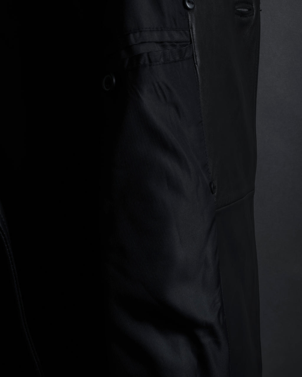 "COACH" Double-breasted panel work design leather coat