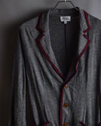 "Vivienne Westwood MAN" Bordeaux piping design draped tailored jacket