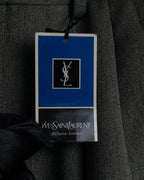 "YVES SAINT LAURENT" Deep pleat tapered wool slacks