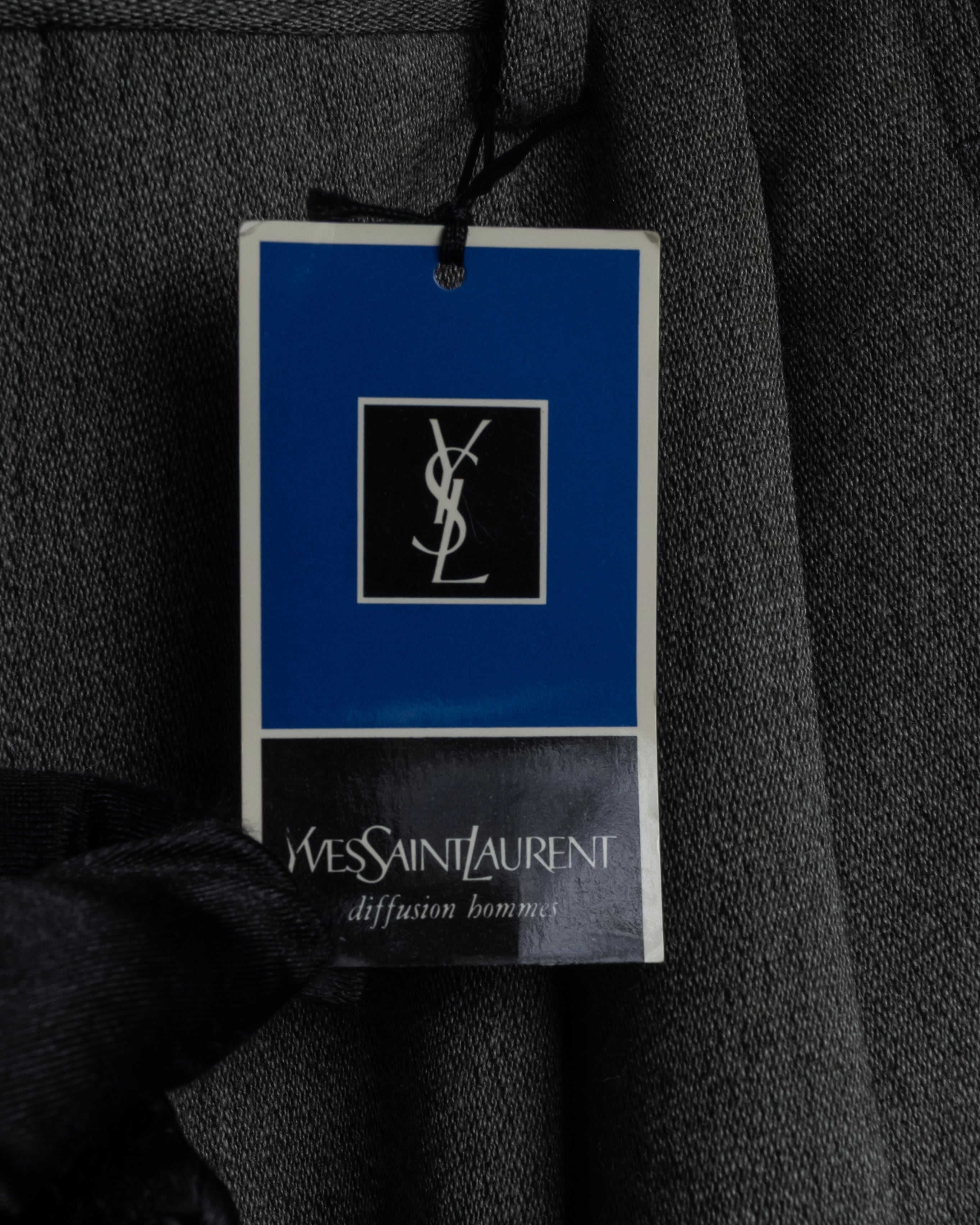 "YVES SAINT LAURENT" Deep pleat tapered wool slacks