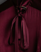 "GUCCI" Beautiful burgundy color silk bowtie shirt