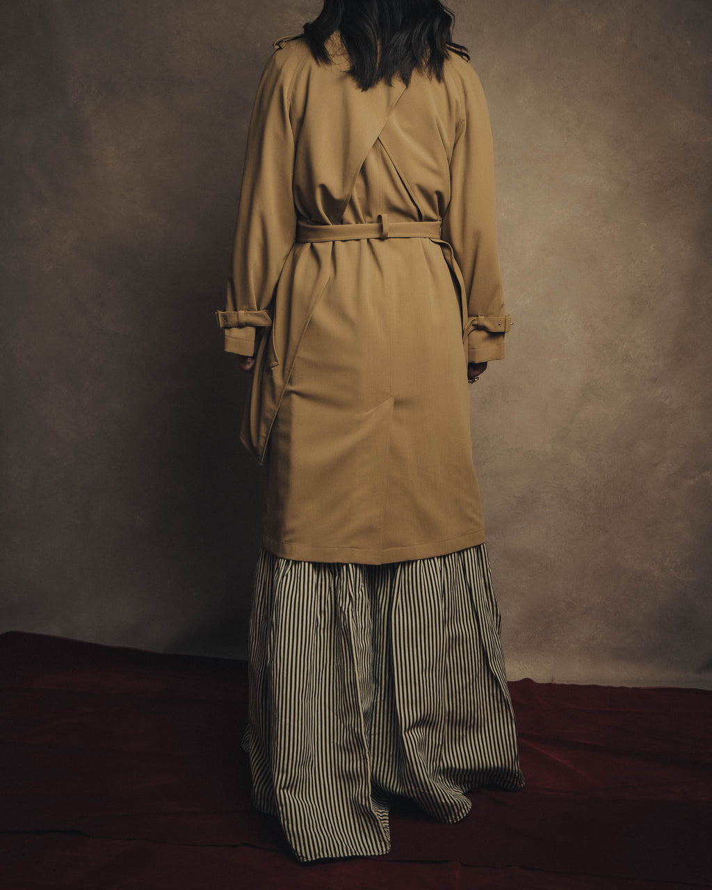 -SPECIAL- “HERMÈS” 90’s-00’s Margiela era draped wool trench coat