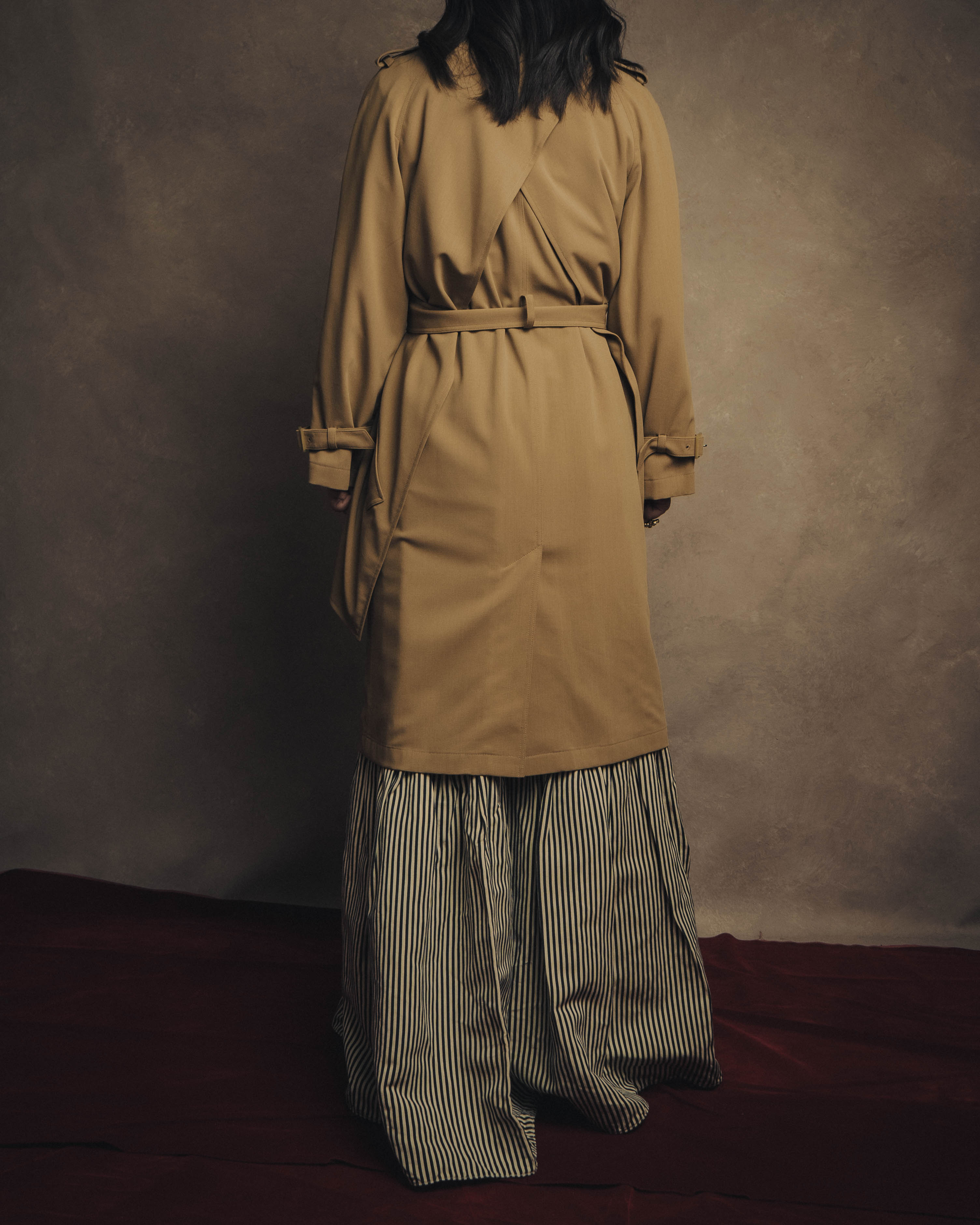 -SPECIAL- “HERMÈS” 90’s-00’s Margiela era draped wool trench coat