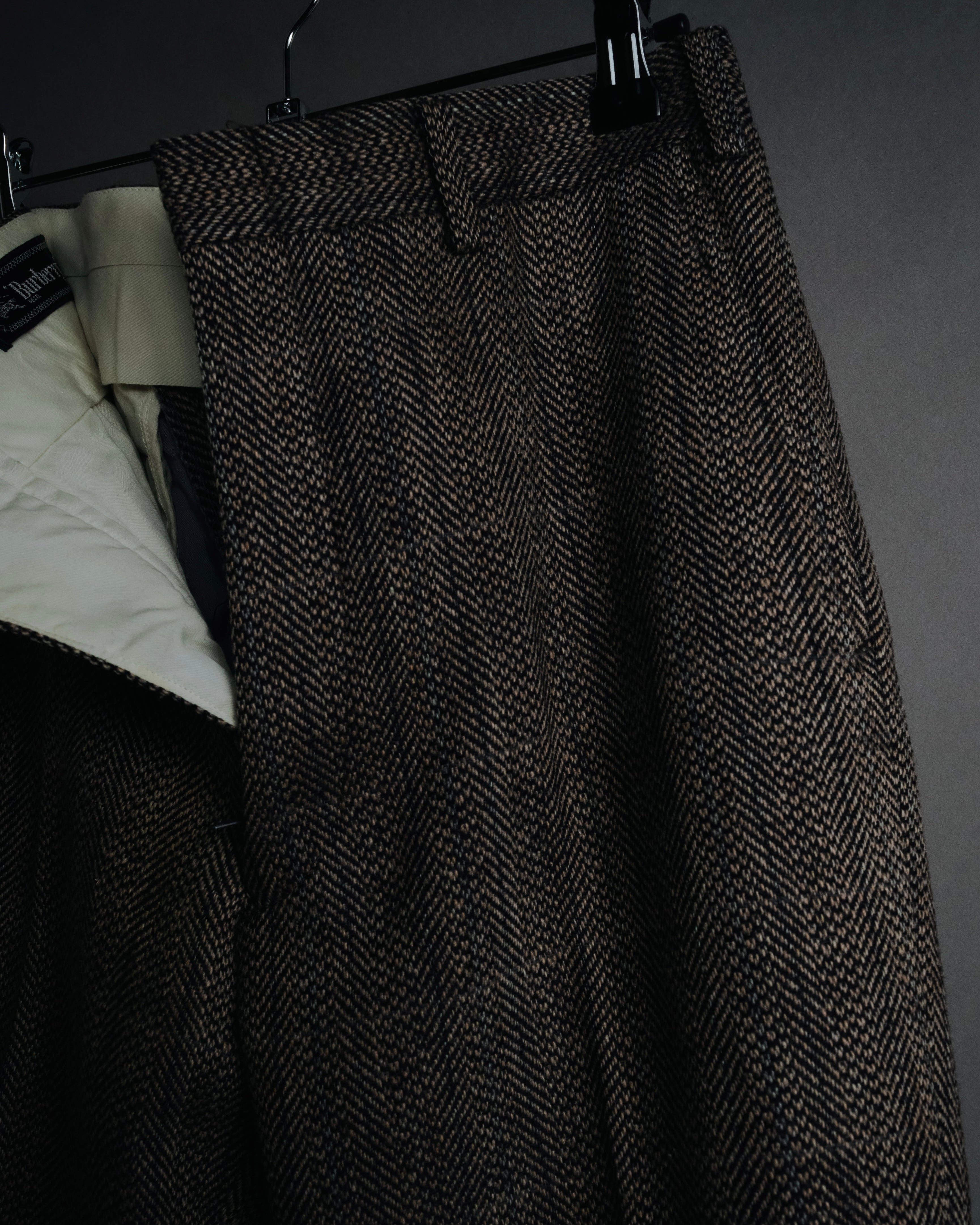 "Burberrys" 90’s Herringbone tweed wool suit set