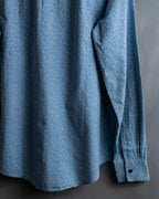 "HERMES" Saxe blue jacquard cotton shirt