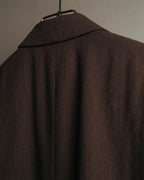"Salvatore Ferragamo" 90's Shoe-motif gold button wool tailored jacket