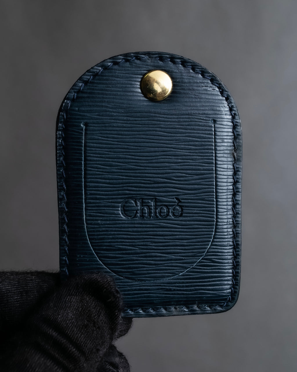 "Chloe" Trapezoid design embossed leather hand bag