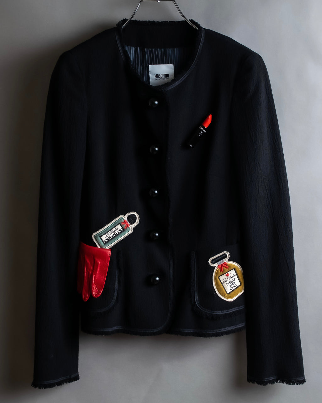 "MOSCHINO" Object sewn design tweed jacket